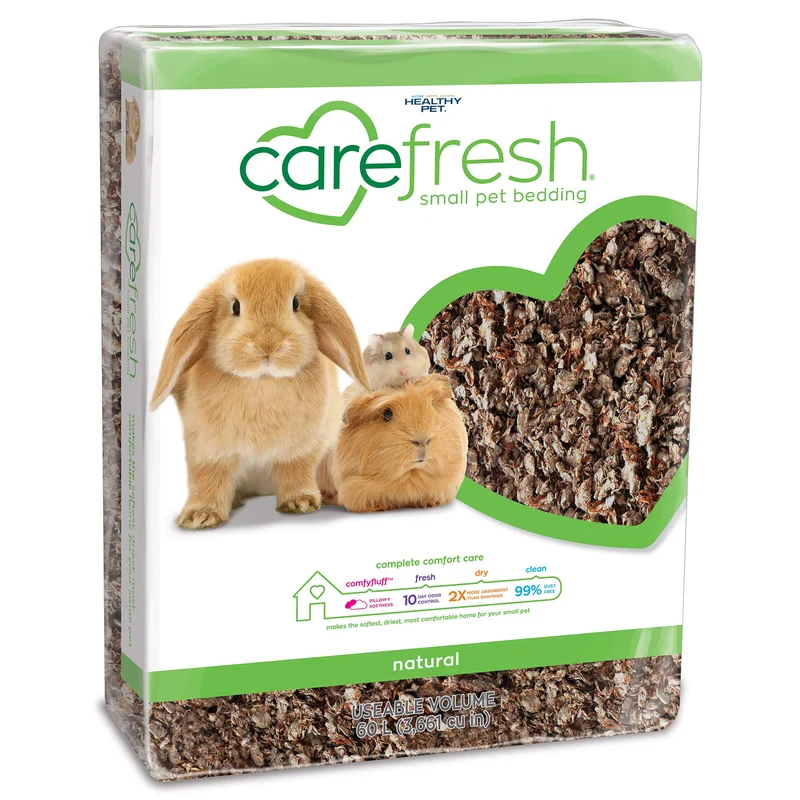 Carefresh – Litière naturelle 99% sans poussière pour petits animaux (60 L) – Contrôle des odeurs 10 jours