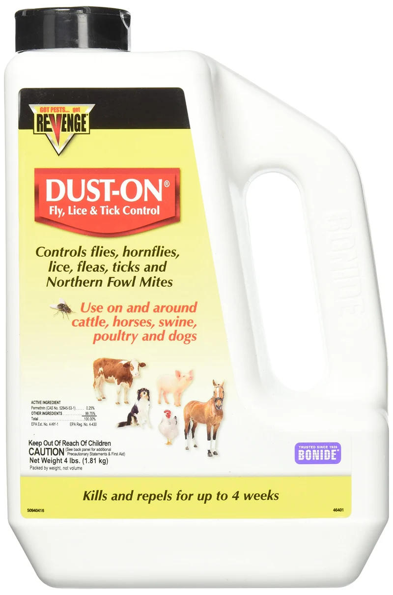 Bonide Poudre prête à l'emploi Anti-Mouches, Poux et Tiques – 4 lb