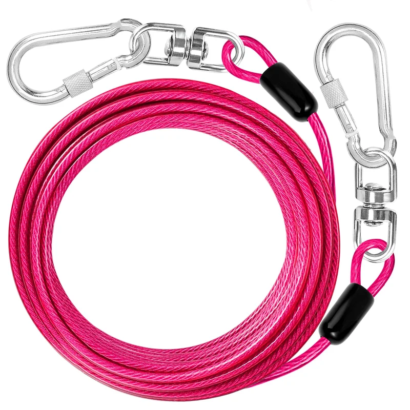 jenico Câble d’attache pour Chien – Laisse Extérieur 30 Pieds, Robuste et Durable jusqu’à 500 lb
