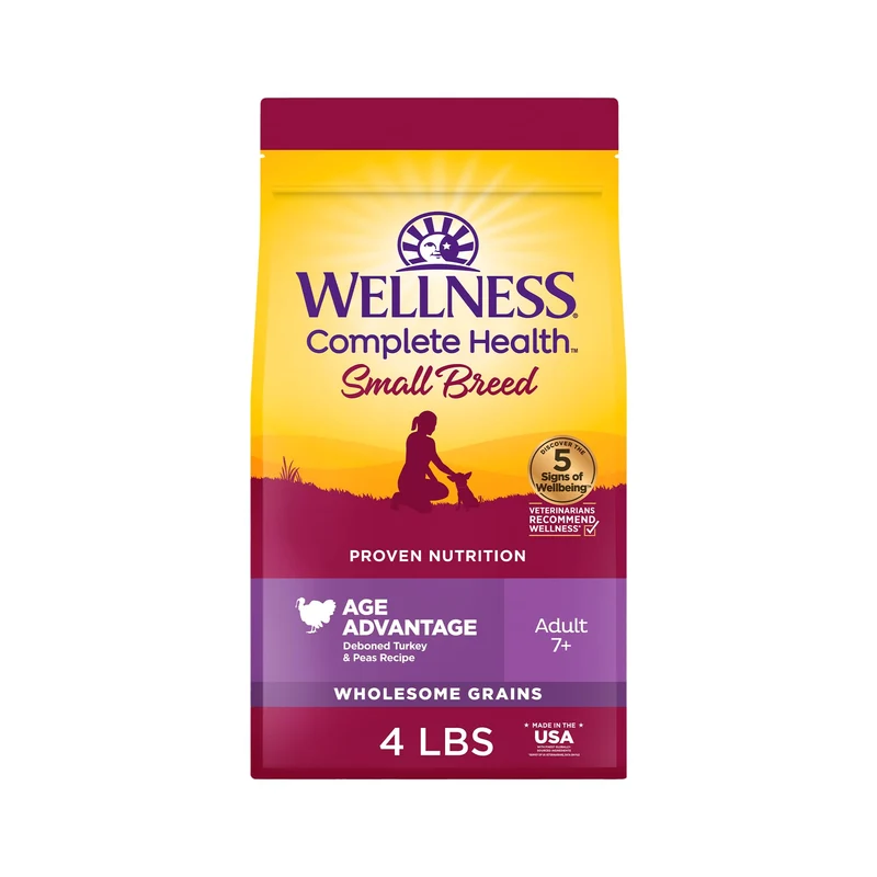 Wellness Santé Complète Âge Avantage – Croquettes Senior Petit Chien au Poulet et Pois, 1,8 kg | Wellness