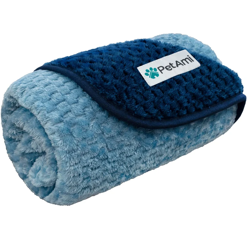 PetAmi Couverture pour Chien Imperméable 29x40 Navy – Protection Meubles et Douceur Réversible