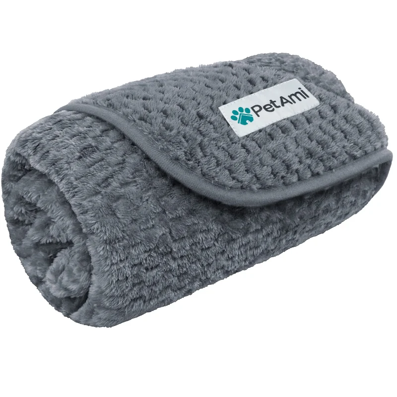 PetAmi Couverture pour Chien Imperméable – 29x40 pouces, Douce et Réversible (Gris)