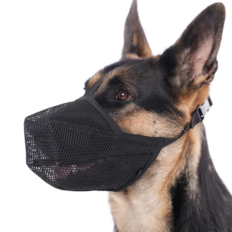 Muselière Mayerzon pour chien — Maille douce brevetée, taille L, noir | Confort léger et ventilation