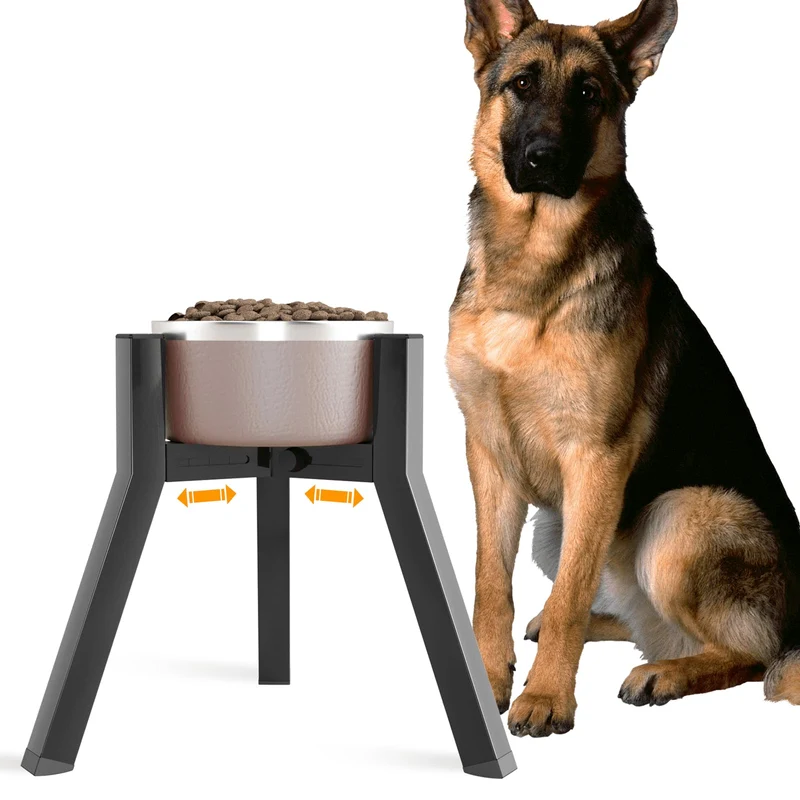 SHAINFUN Gamelle surélevée pour grands chiens – Hauteur 11 pouces, largeur ajustable 7 à 10,6 pouces