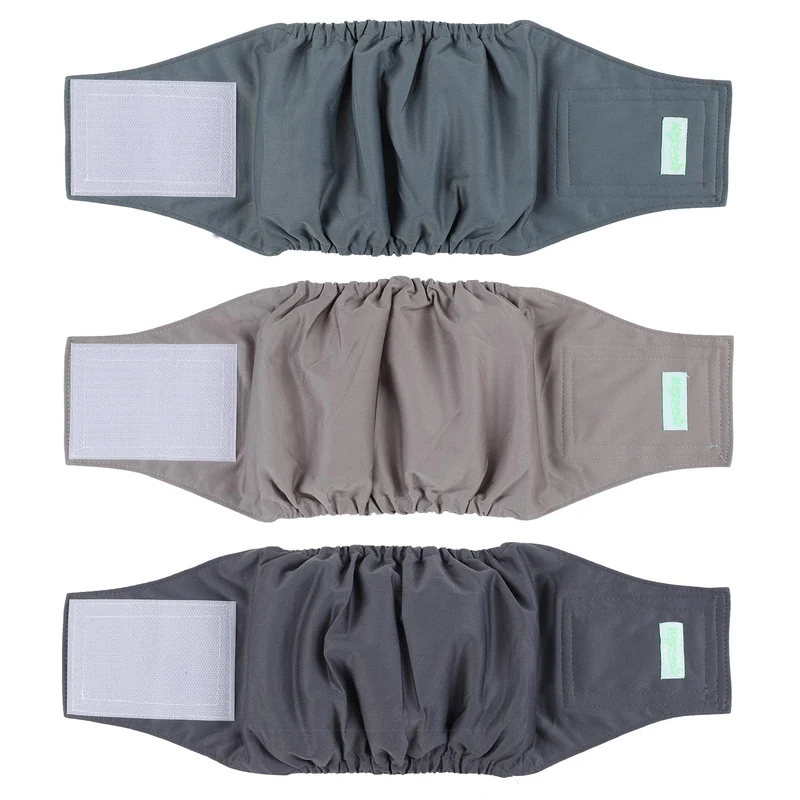 wegreeco Bandeau ventral lavable pour chien mâle – Motif élégant – Pack de 3
