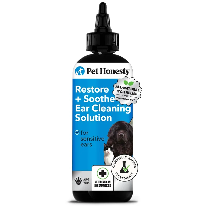 Pet Honesty Restore + Soothe – Nettoyant Oreilles Doux pour Chiens et Chats | Aloe Vera | 118 ml