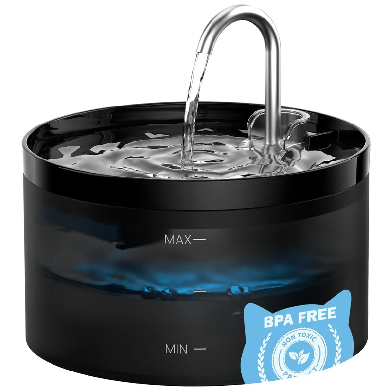 GIOTOHUN Fontaine pour chats et chiens – Distributeur d'eau automatique 2 L, silencieux et facile à nettoyer