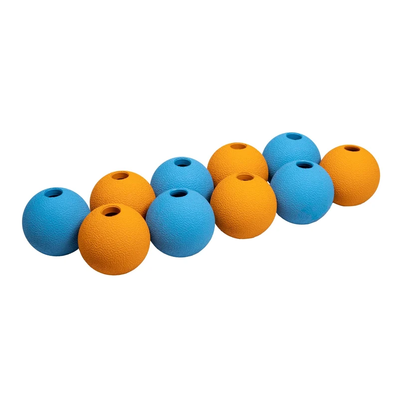 Amazon Basics – Balles de jeu pour chien en caoutchouc durable, 2,5 pouces, multicolores bleu/orange, pack de 10