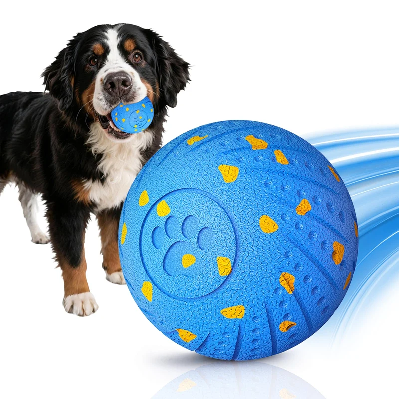 Affiuya Ballon Canin Interactif — Rebond Automatique, Vibrations et Sauts | Durable et Rechargeable (Bleu)