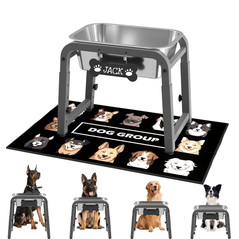 ADENGL - Gamelle d'eau surélevée pour chien, 4,5 L, hauteur réglable 11–17 pouces, anti-débordement