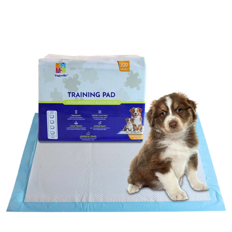 Tugzelle – Tapis d’entraînement Parfum Frais, Ultra Absorbants, 23 x 23 pouces, 100 pièces – Sans fuite et contrôle des odeurs