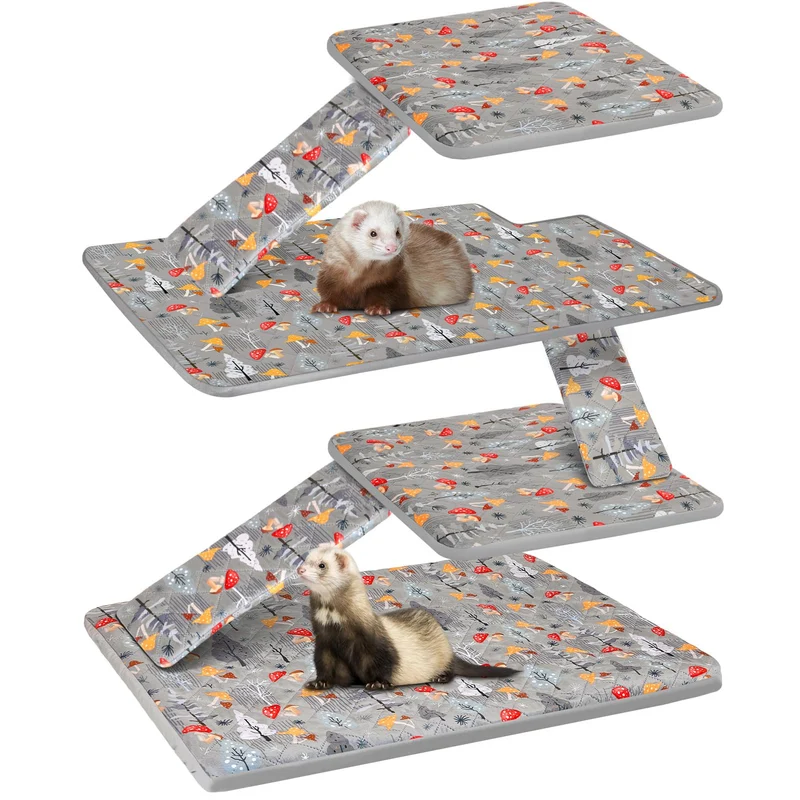 Bienbee Garnissage de Cage pour Furets – Lot Double Étanche Gris Champignon