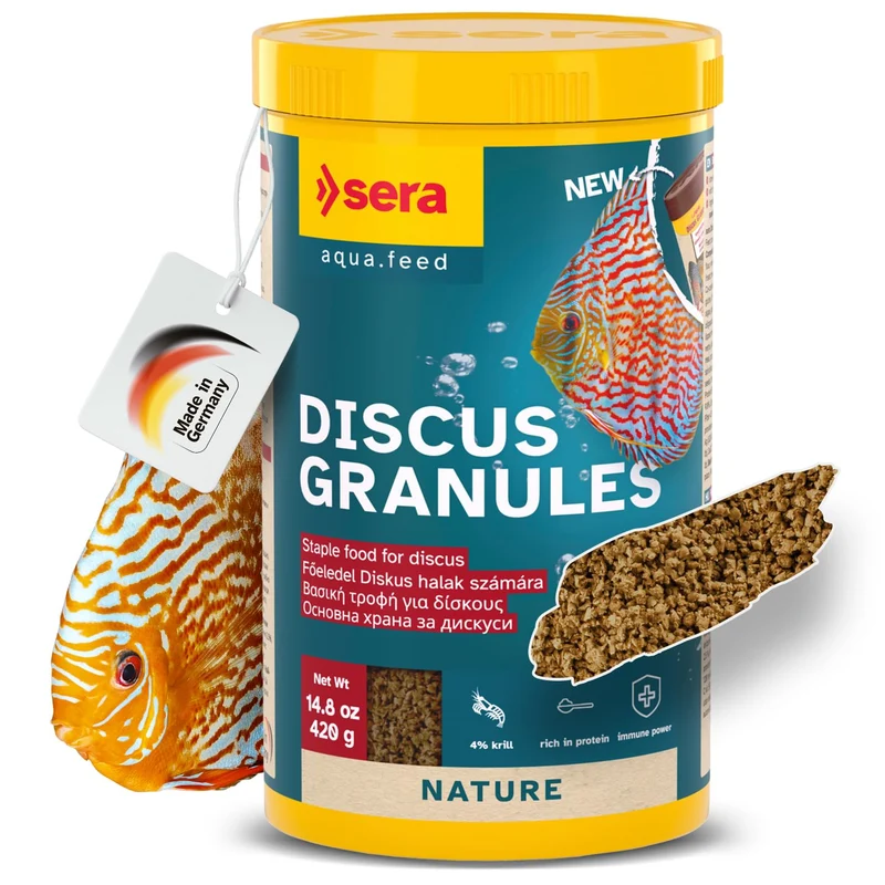 Sera Discus Granulat Nature 1000 ml – Aliment principal pour discus et poissons décoratifs | Protéines et minéraux aquatiques | Sans colorants ni conservateurs | Favorise la croissance