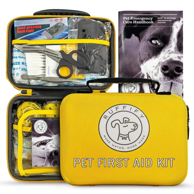Trousse Ruffify Premiers Secours Chiens et Chats – Approuvée par les Vétérinaires, 74 Accessoires Essentiels