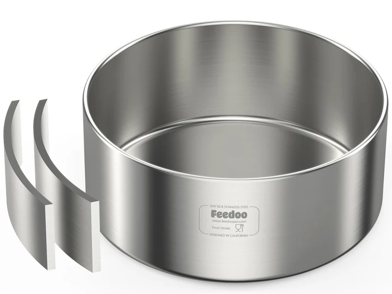 Feedoo Bol pour Chien 2 L à Double Paroi en Acier Inox 304 – Isolé, Durable, Antidérapant