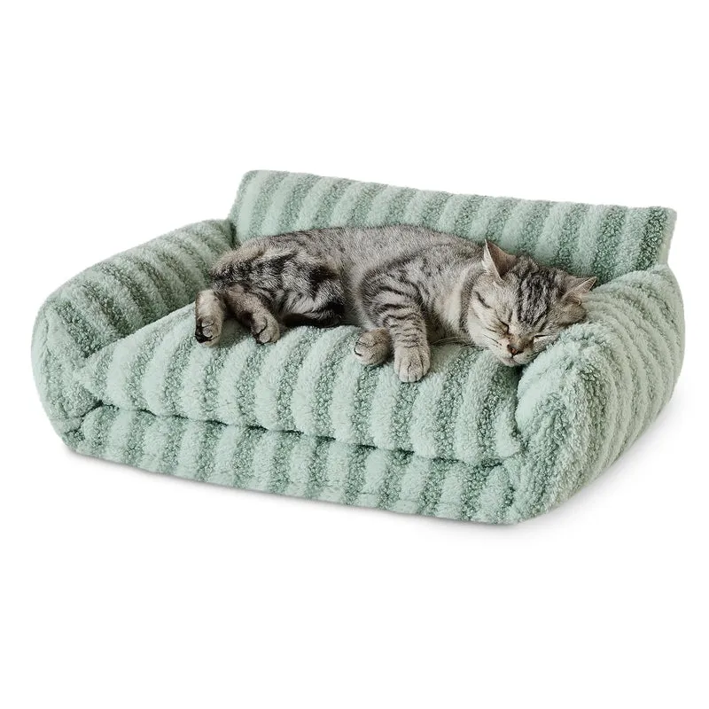 Lit Chat Hollypet Peluche Double-Couche Multifonction – Canape Orthopedique Doux et Facile a Nettoyer (21x15x8 pouces)