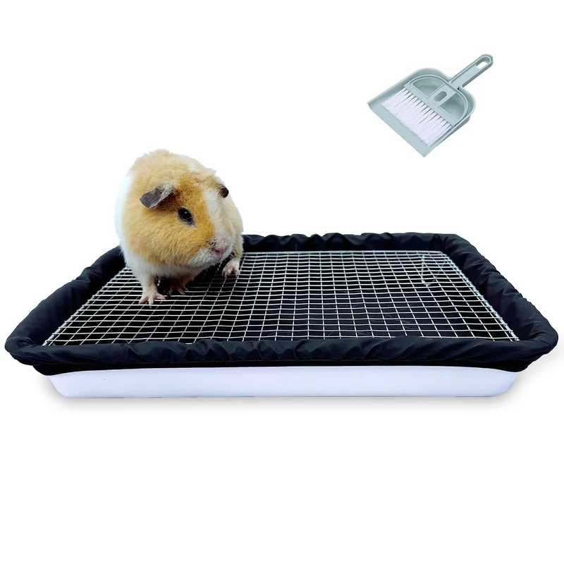 DOZZOPET Litière pour Petits Animaux – Grille Acier Inoxydable et 2 Doublures Imperméables