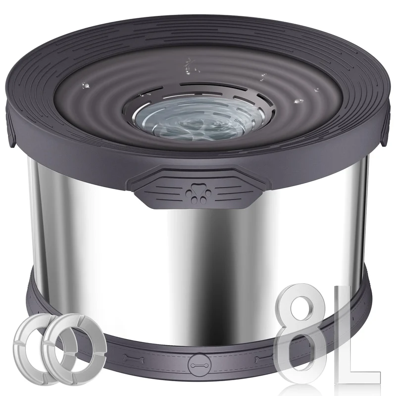 Upsky Bol d'Eau Chien 8L Anti-Débordement Sans Spill, Anti-Splash, Base Anti-Glisse – Usage Intérieur/Extérieur