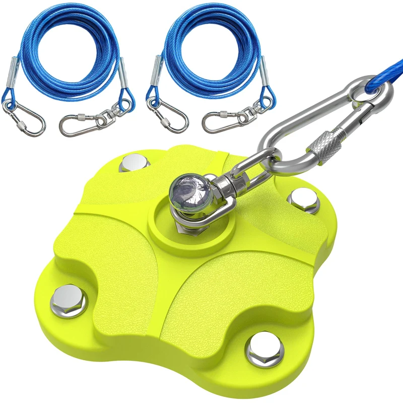 MOLANZ Piquet d’attache chien robuste avec 2 câbles 20 ft – rotation 360°, 200 lbs