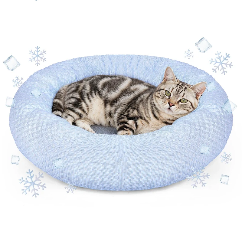 Foamio Petit Lit Donut – Frais et Apaisant pour Chiens et Chats (S) | Design Œuf Tart