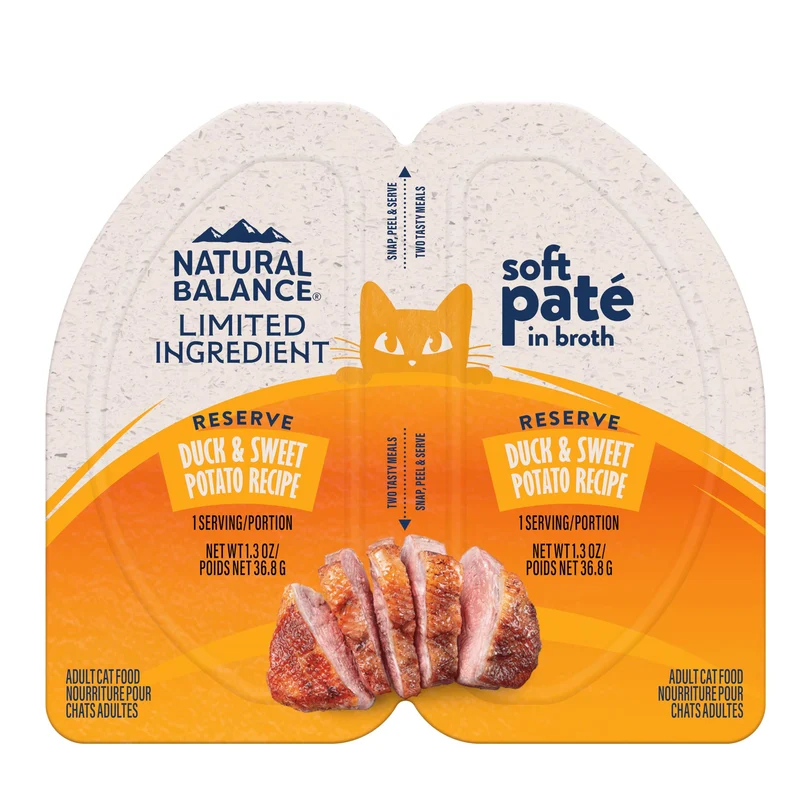 Natural Balance Réserve Ingrédients Limités – Pâté humide au canard et patate douce, 2,6 oz, lot de 10