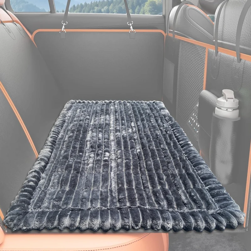 XFEXM Tapis-Lit Chien pour Siège Arrière — Extenseur Non-Glissant, Protège-Sièges, Lavable (51 x 24 pouces), Gris Foncé, Taille M
