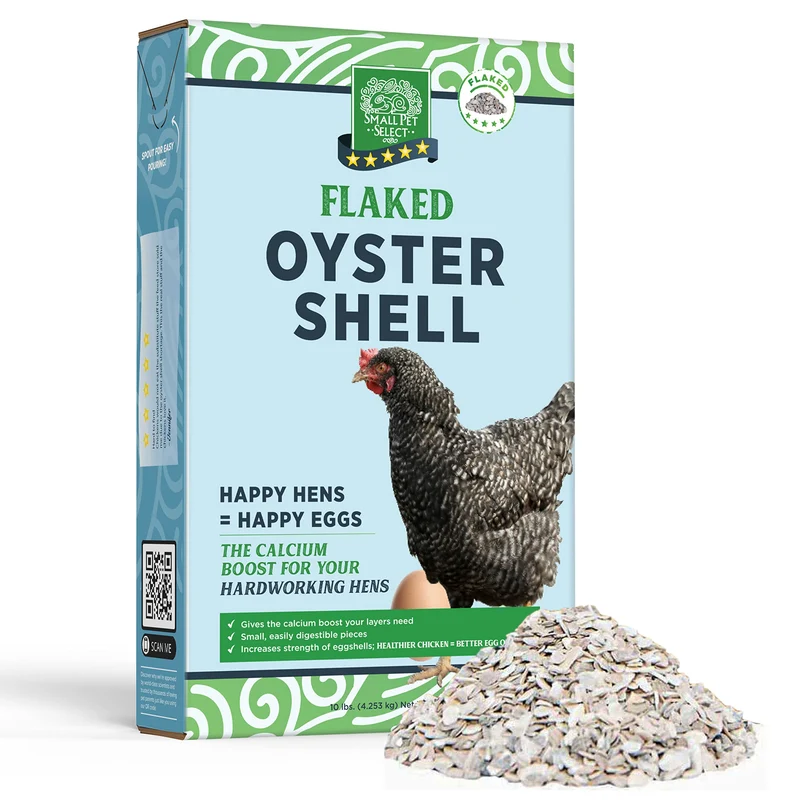 Small Pet Select Mélange d'huîtres et coquilles en flocons – Calcium pour poules et canards (10 lb)