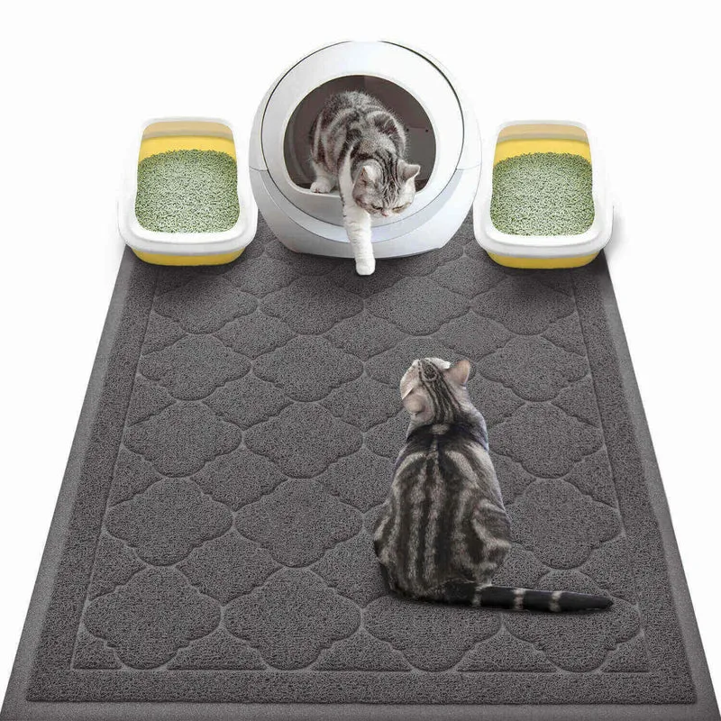 WePet Tapis de Litière pour Chat XXL – PVC Premium Sans Phtalates, Noir 47 x 36 po