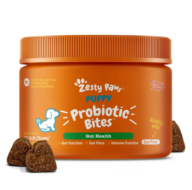 Zesty Paws Probiotiques pour Chiots — Digestion, Flore et Immunité | 90 Bouchées