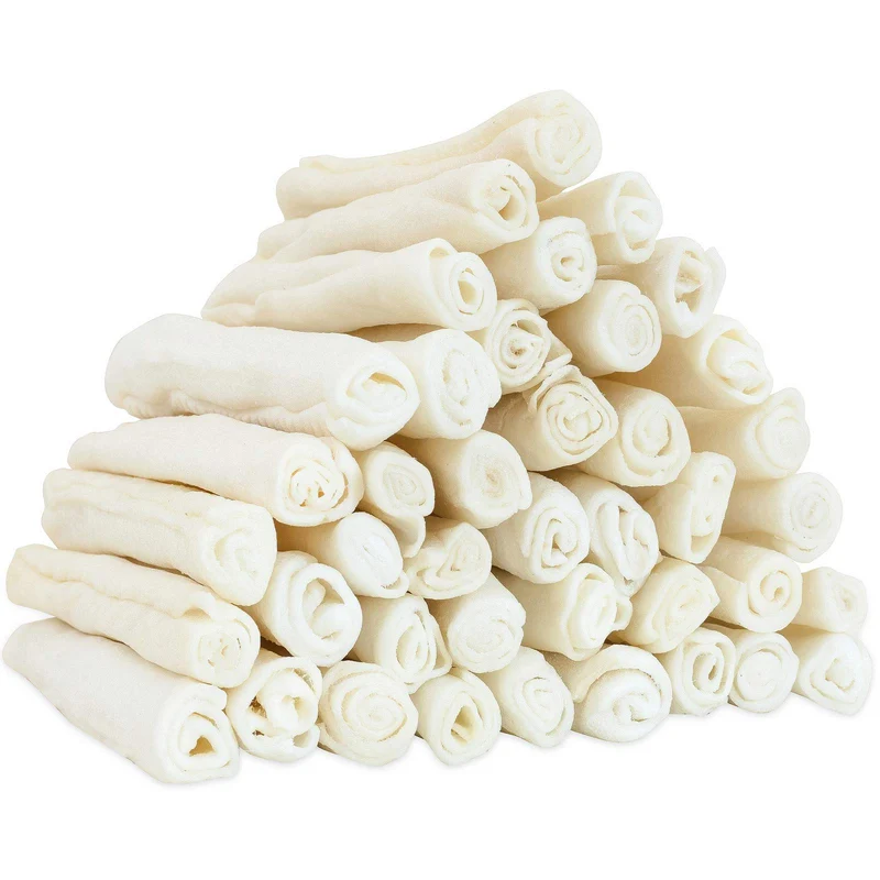 MON2SUN Rouleaux de cuir brut Twist – Friandises à mâcher Saveur naturelle, 6,5 pouces, 40 unités | Chiots et petits chiens