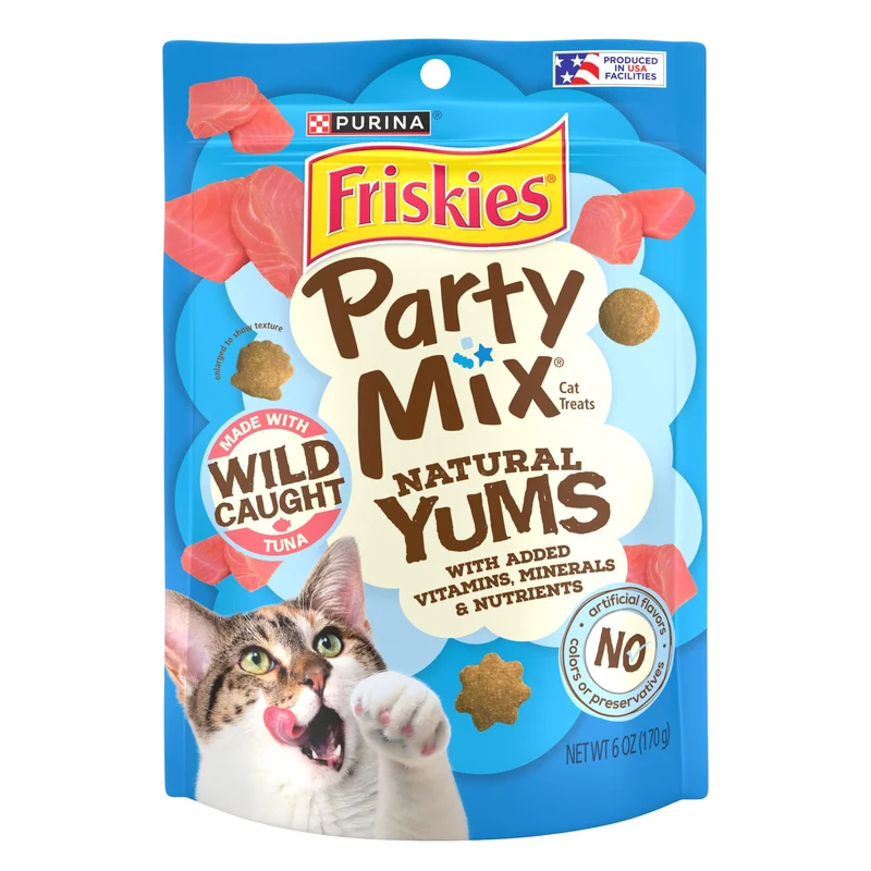Purina Friskies Natural Yums au Thon Sauvage – Friandises Naturelles pour Chats (Paquet de 6 sachets 6 oz)