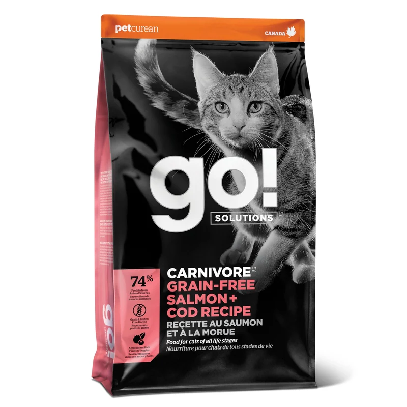 Go! Solutions Carnivore Saumon + Morue – Croquettes Sans Poulet, Protéines Élevées – 3 lb