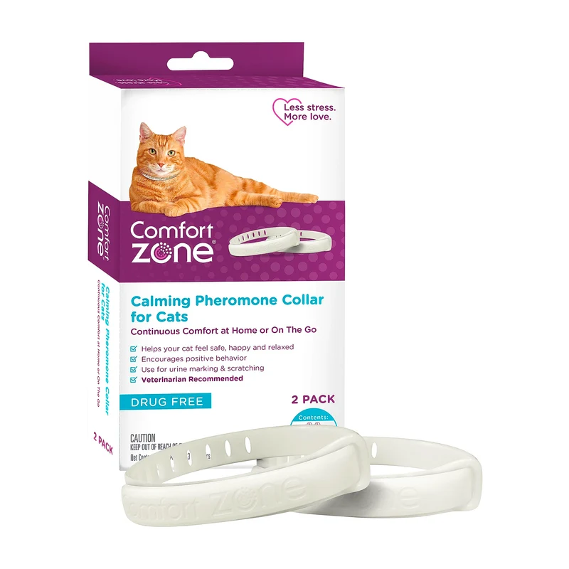 Comfort Zone – Pack économique de colliers calmants pour chats, 60 jours de calme (2 colliers de 30 jours)