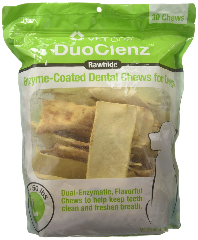 Vet One DuoClenz – Friandises dentaires enzymées pour gros chiens, 30 pièces