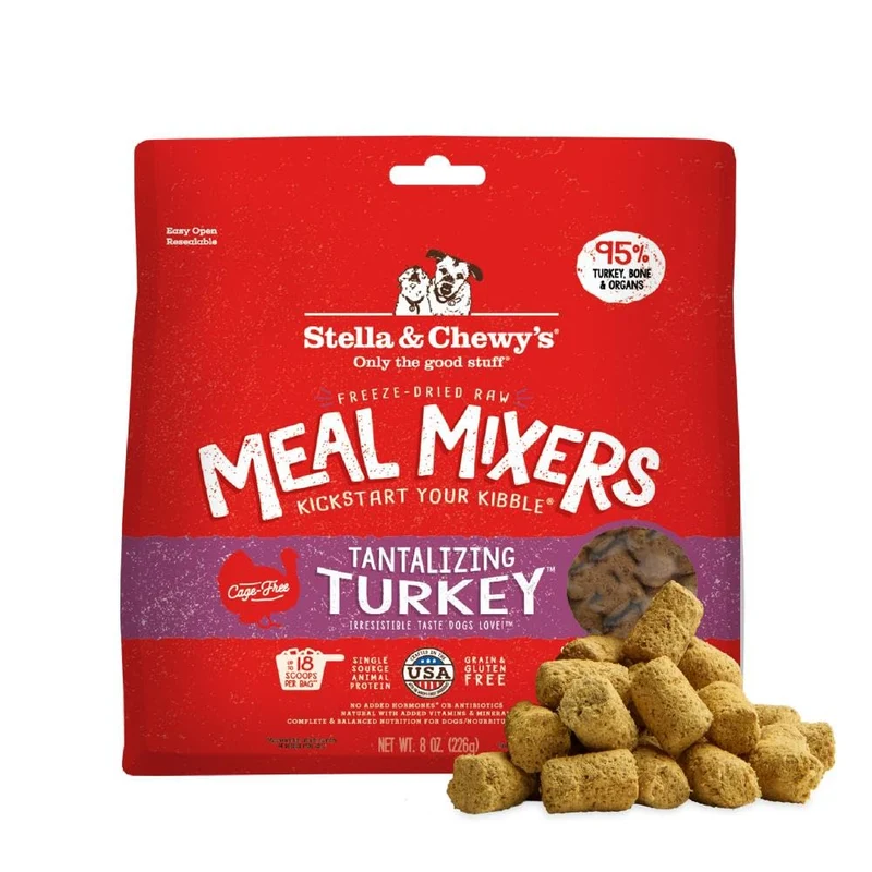 Stella & Chewy's Mélanges Cru Lyophilisés à la Dinde – Topper et Mélangeur (8 oz)