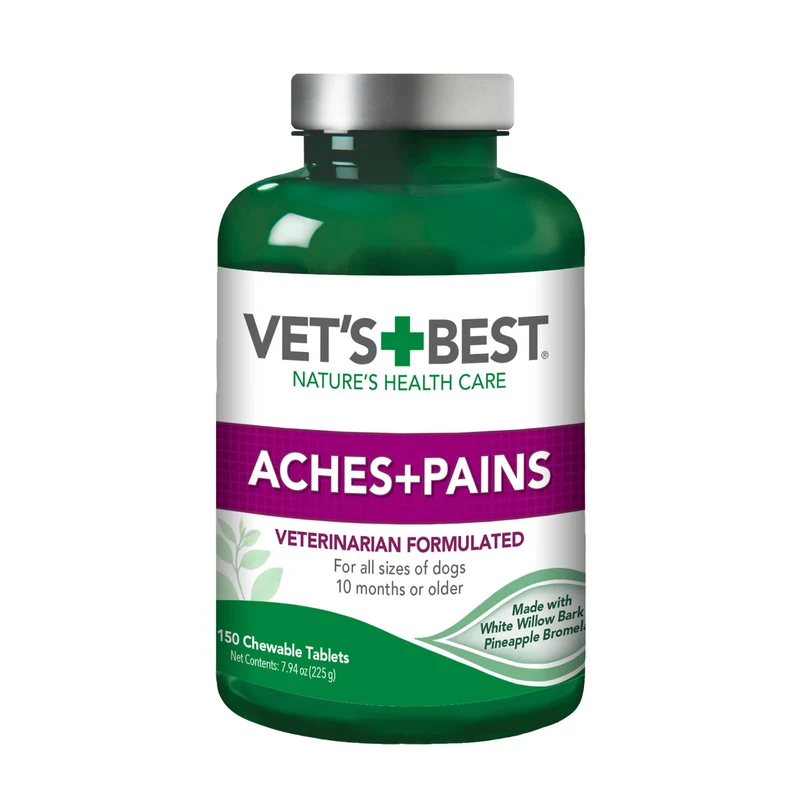 Vet’s Best Aches + Pains – Soulagement naturel pour les articulations et douleurs chez les chiens, 150 comprimés