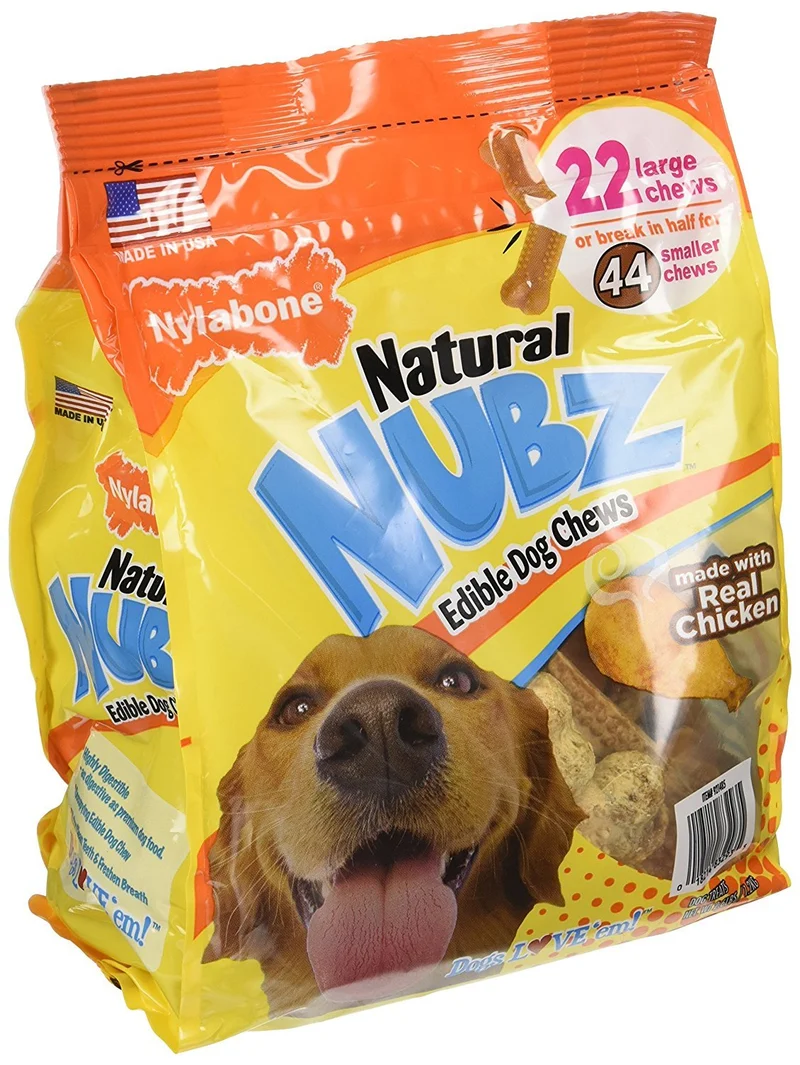 Nylabone Natural Nubz – Friandises à mâcher comestibles pour chiens, 22 pièces (2,6 lb)
