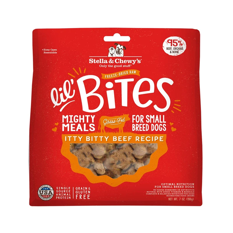 Stella & Chewy's Lil' Bites Boeuf – Repas lyophilisé cru pour petites races, 7 oz