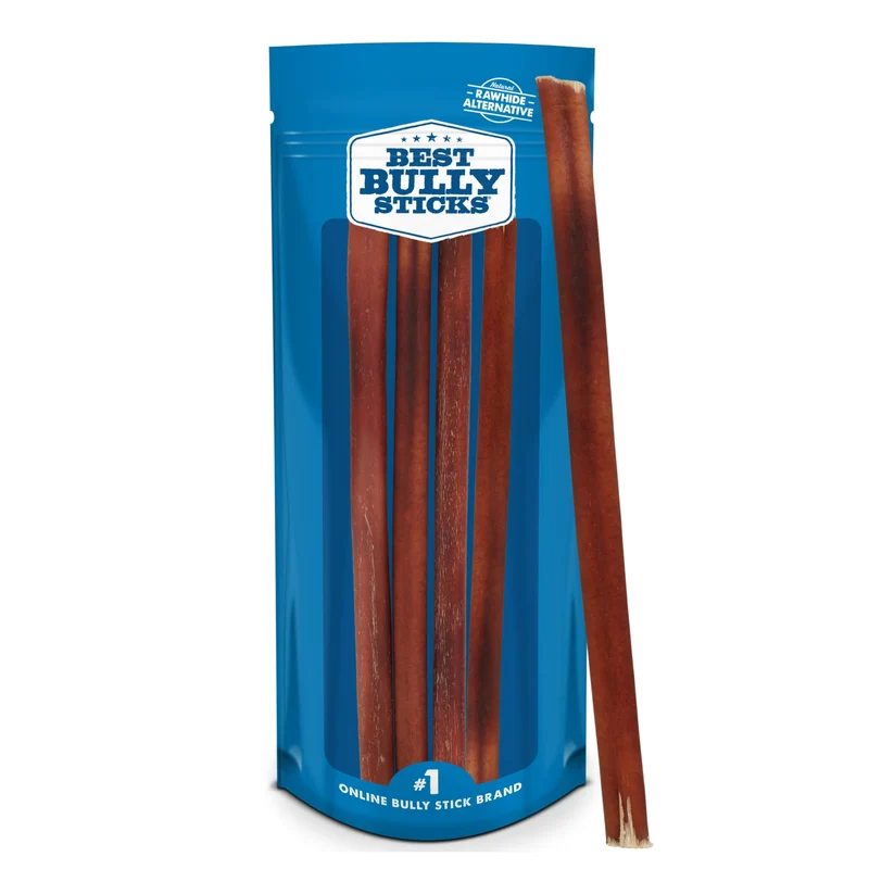 Best Bully Sticks 12 pouces – Bâtons à mâcher pour chiens moyens et grands, 8 oz, naturel, sans céréales ni additifs