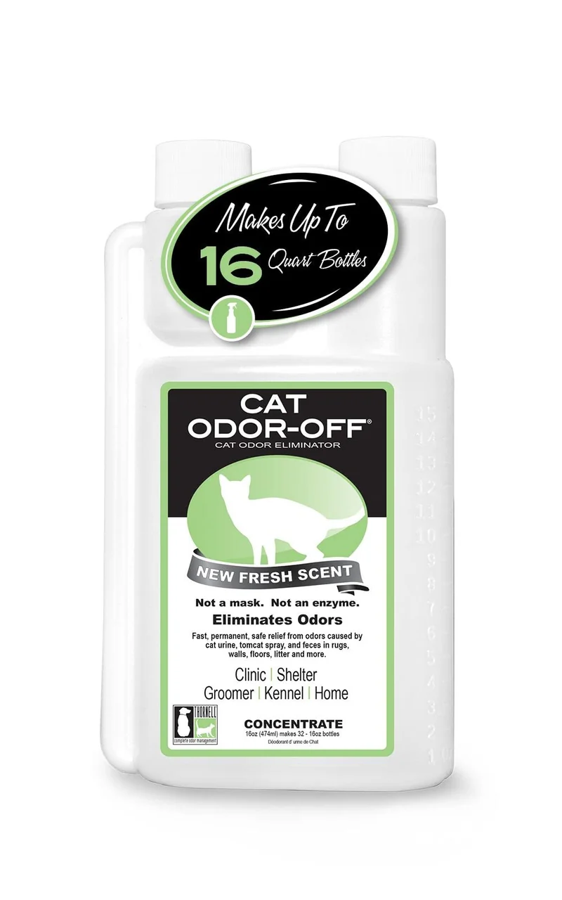 Odorcide Thornell Cat Odor-Off – Concentré anti-odeurs pour chat, élimination des odeurs d’urine et selles, spray pour tapis, murs et litière – 16 onces