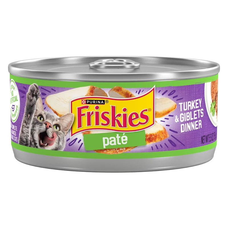 Purina Friskies Pâté pour Chat Dinde et Viscères — Boîtes 156 g (24x)