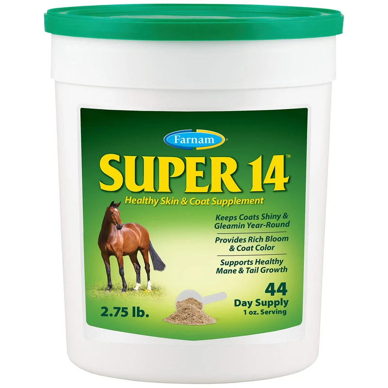 Farnam Super 14 – Soin peau et pelage pour chevaux | 2,75 lb, 44 jours