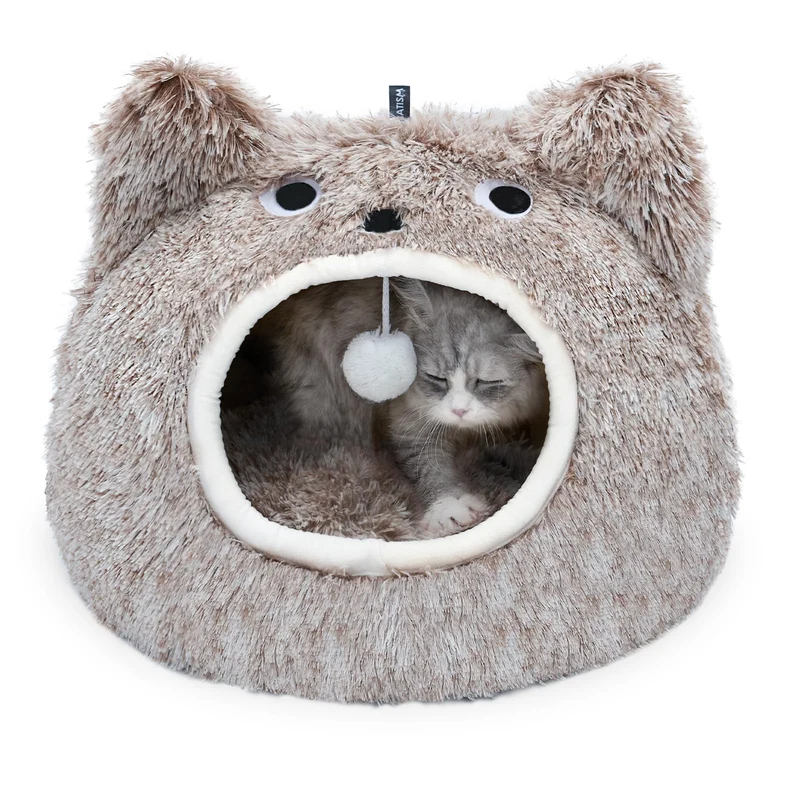 CATISM Couchage pour Chat - Nid en Peluche Douillet pour Chats d'Intérieur