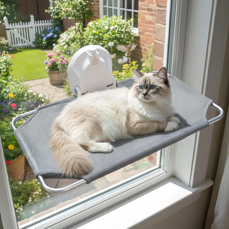 youmtool - Perchoir Fenêtre pour Chats: Sans Fil, Aspiration Industrielle et Pliable
