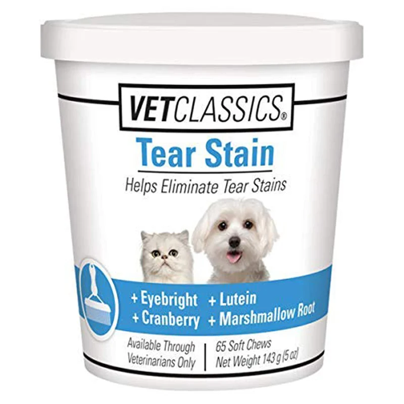 Vet Classics – Compléments taches lacrymales pour chiens et chats, 65 bouchées molles