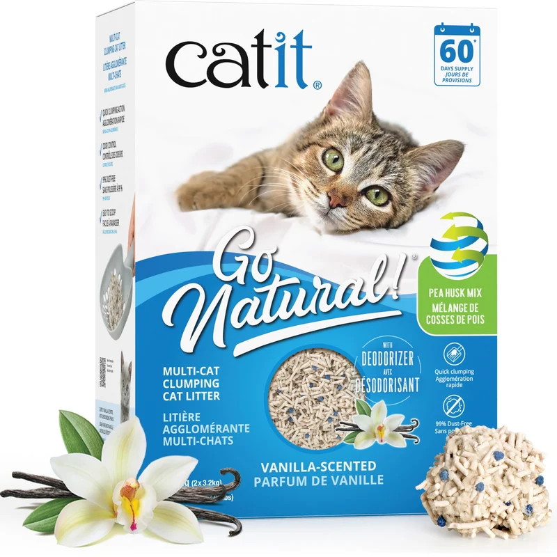 Catit Go Natural Litière pour Chats — Base Végétale, Sans Poussière, Faible Traînée, Contrôle des Odeurs