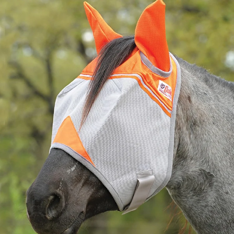 Cashel Crusader Masque Anti-Mouches Standard avec Oreilles – Orange