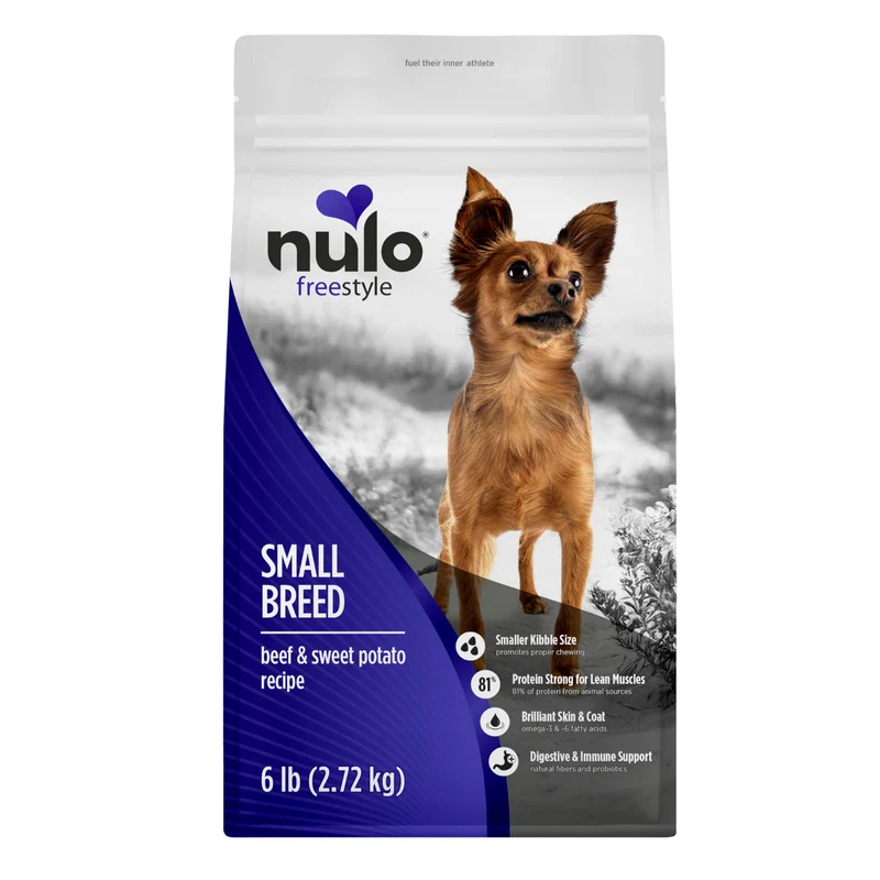 Nulo FreeStyle Petite Race - Croquettes Sans Céréales Boeuf & Patate Douce, BC30 Probiotiques, 6 lb