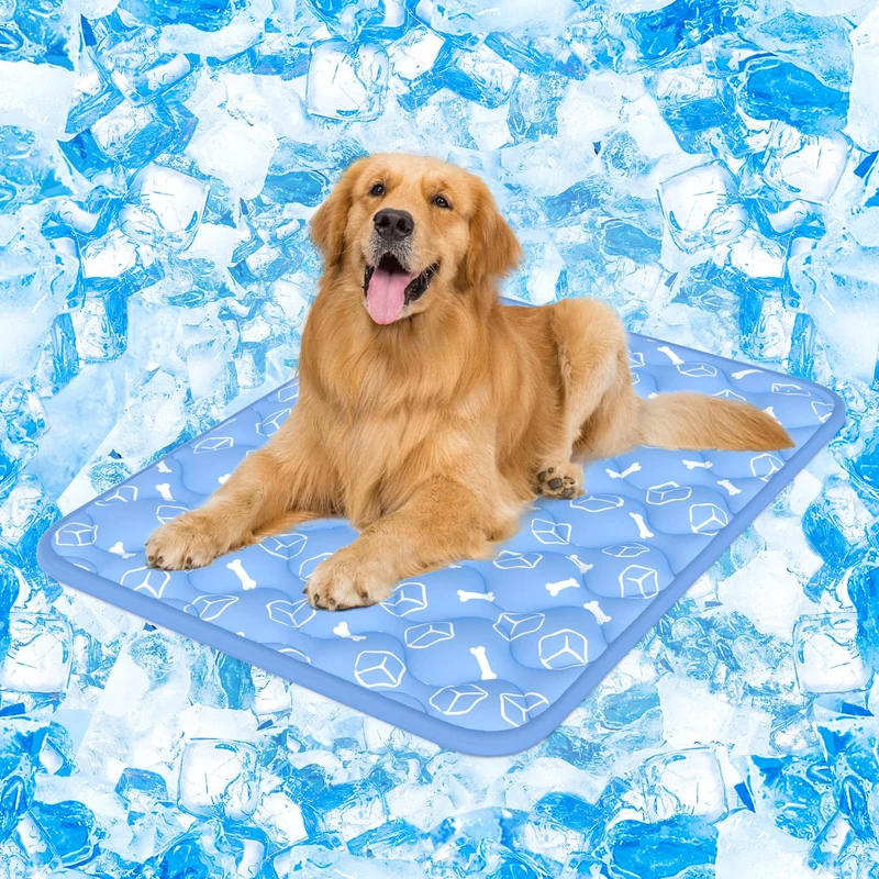 Rywell Tapis Rafraîchissant pour Chiens 2.0 – Ocean Bleu, XXL 44x32, Arc-Chill et Non-Toxique