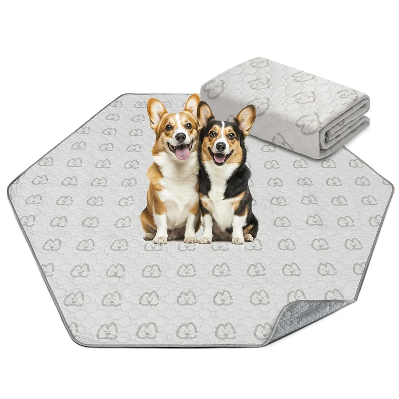 FXW Tapis Pipi Lavables pour Chiens – Absorbant, Imperméable et Réutilisable pour Enclos Rollick/Homeplus 24 pouces Hexagonal Khaki